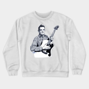 Merle Travis - An illustration by Paul Cemmick Crewneck Sweatshirt